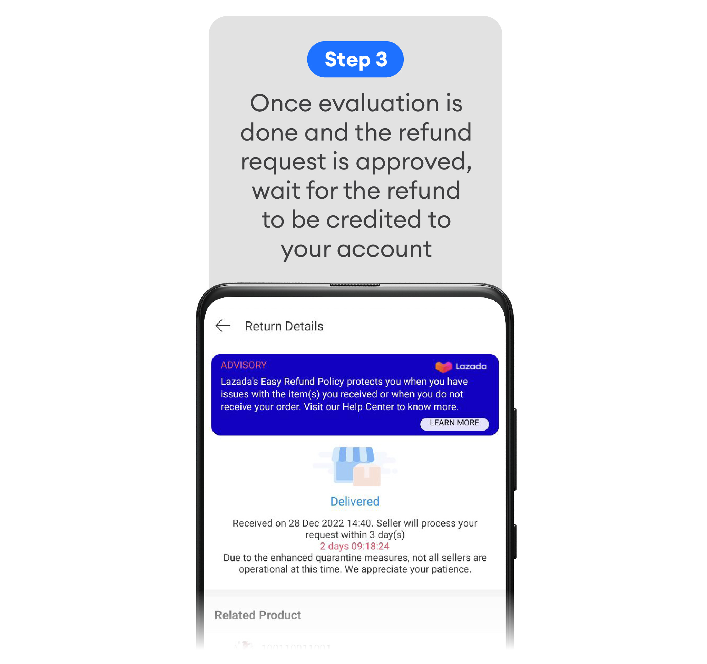 I need to return an item Lazada